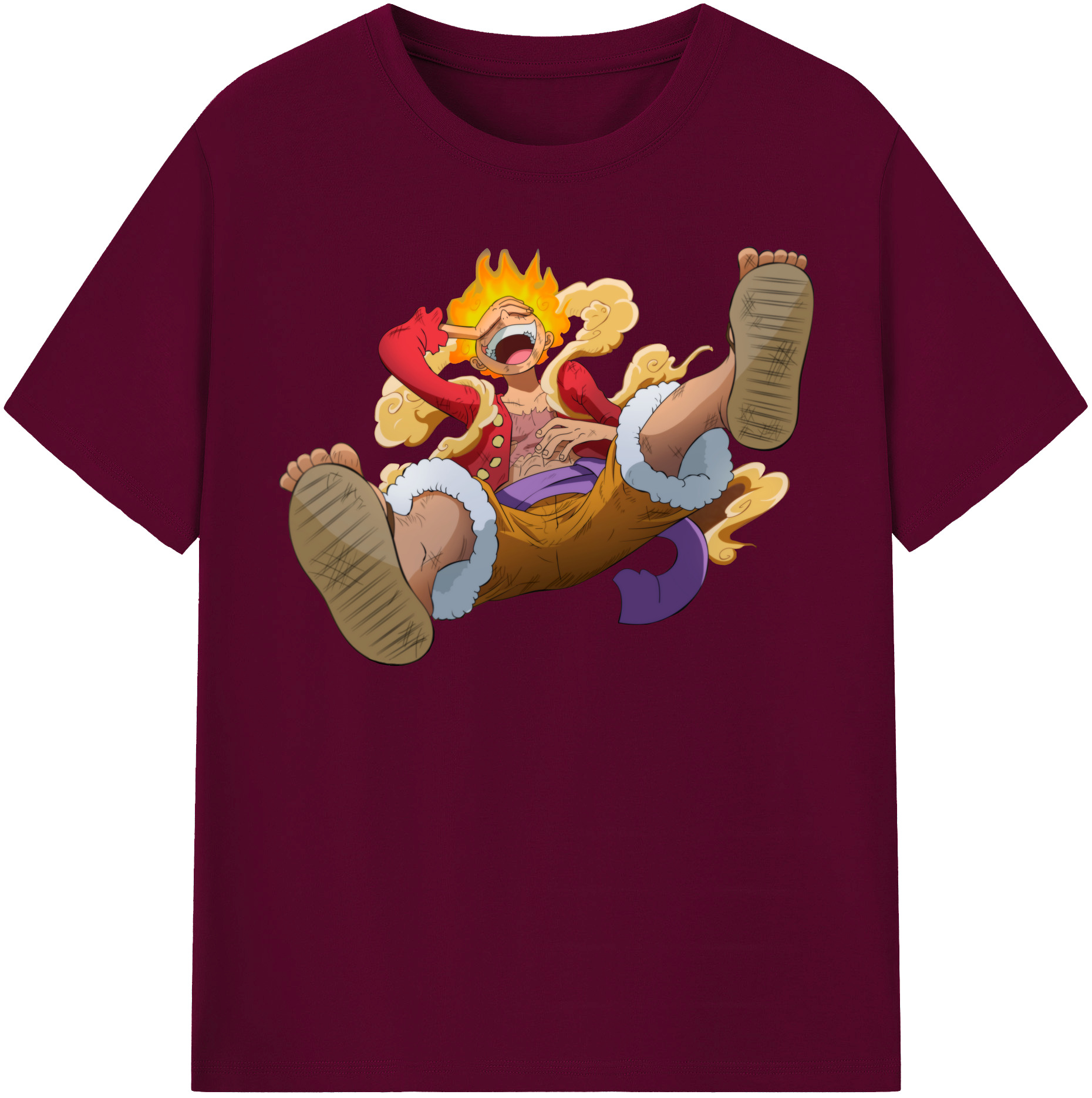 ワンピース モンキー・D・ルフィ ONE PIECE Monkey D. Luffy レディースカジュアルプリントTシャツ（綿100％）